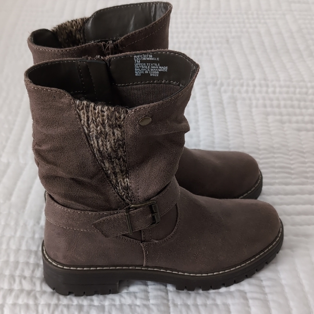 Women's Brown Ankle Boots Size 7 Like New